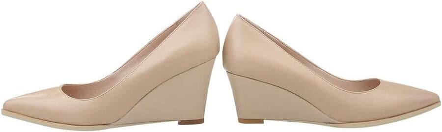 Echt Leder Puntige Teen Sleehak Pumps Kantoor Werk Court Schoenen