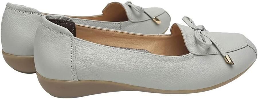 Echt Leer Comfort Schoenen Zachte Zool Ballerina s Lage Sleehak Slippers