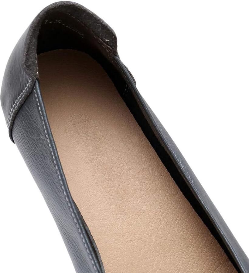 Echt Leer Comfort Schoenen Zachte Zool Ballerina s Lage Sleehak Slippers