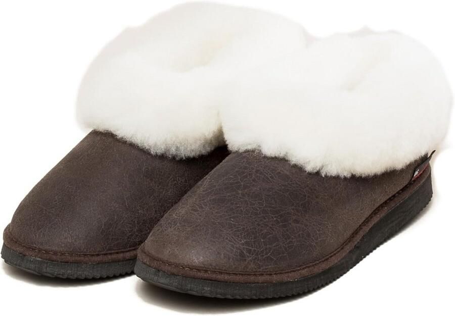Echte Lamsvacht Pantoffels met Rubberen Zool voor Binnen en Buiten