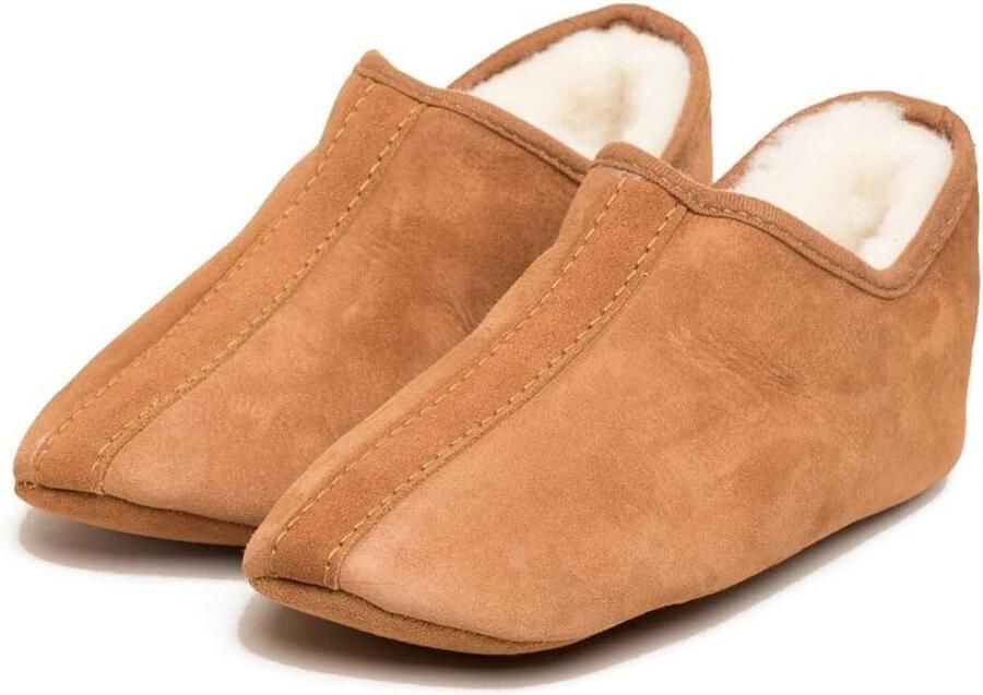 Echte Warme Lamsvel Sloffen Unisex Huis- en Binnenschoenen Suède Zool