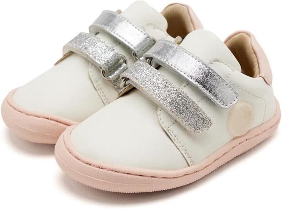 Ecosneakers voor Baby Meisjes Witte Comfortabele Sneakers met Klittenband