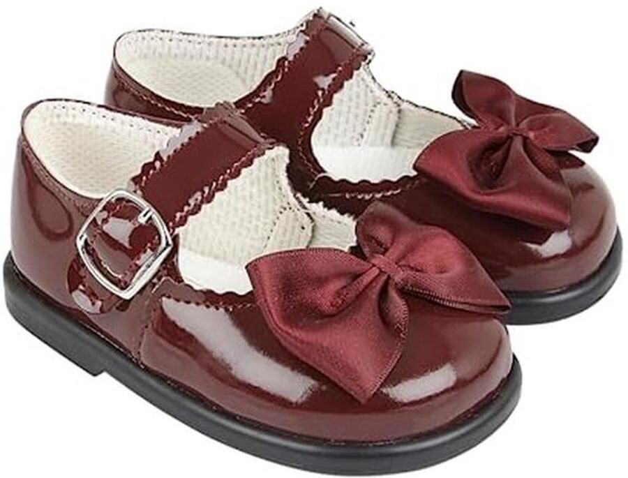 Eerste Walker babyschoenen van zacht kunstleer met strik gemaakt in Engeland