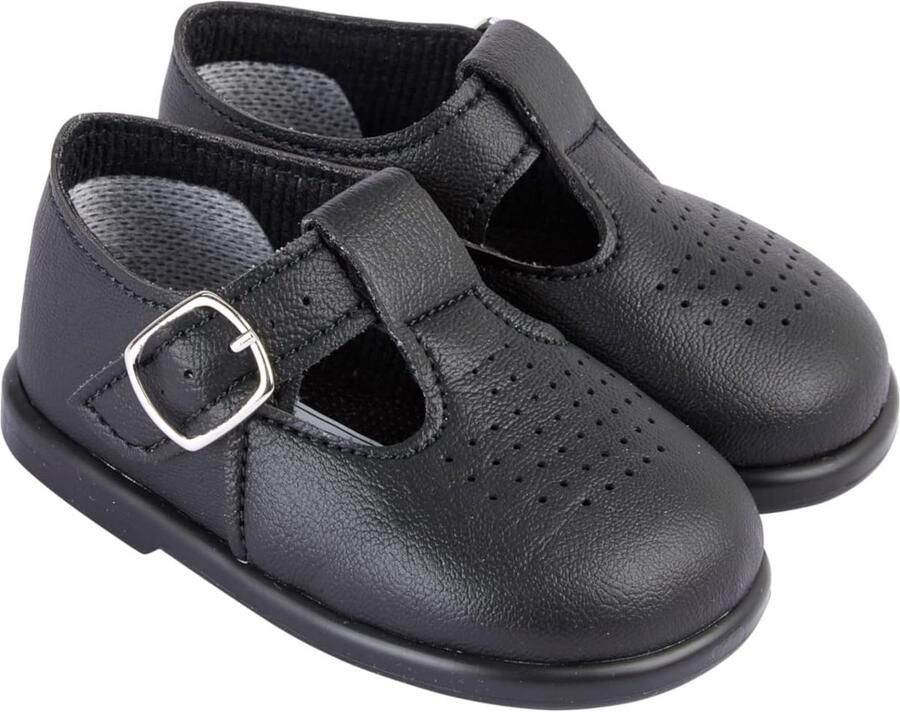 Eerste Wandelschoenen Baby Jongen T-Bar Zacht Kunstleer Gemaakt in Engeland
