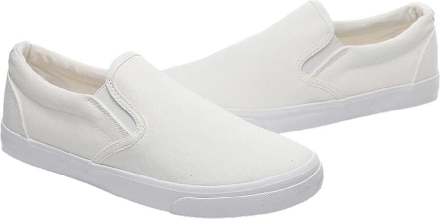 Effen Kleur Slip On Canvas Schoenen Mode Casual Sneakers Plimsolls