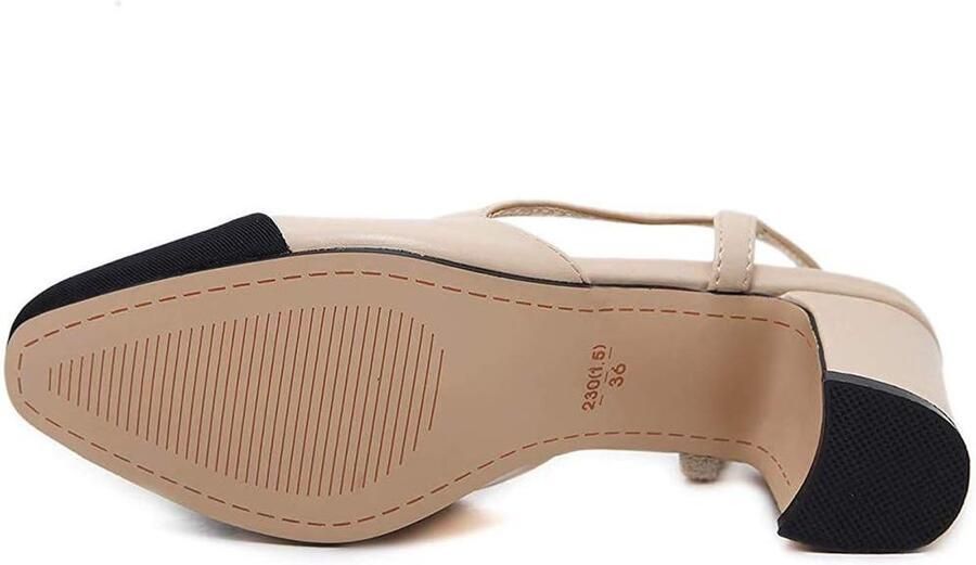 EGoods Elegante slingback sandaal met blokhak en zacht leer voor dames modieuze pumps met comfortabele pasvorm