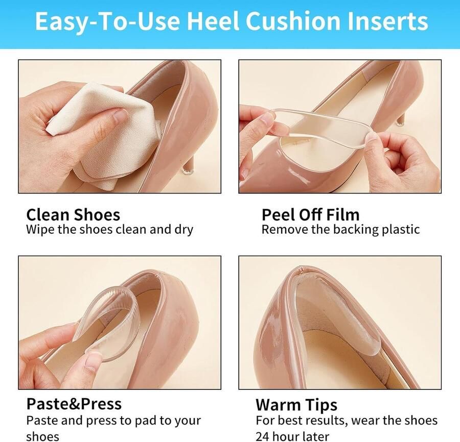 EGoods Hielkussen inzetstukken voor sandalen en hoge hakken Antislip siliconen hielbandjes stuks
