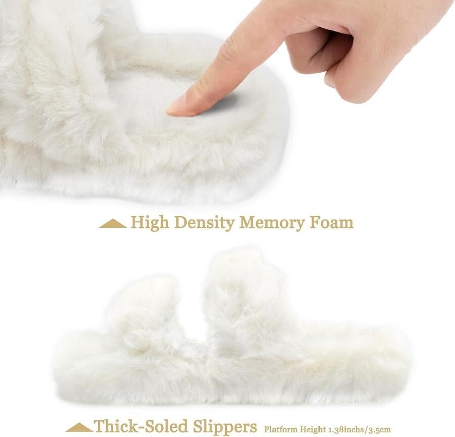 EGoods Pluche Dames Pantoffels Comfortabel en Warm Antislip Wollig en Winterproof