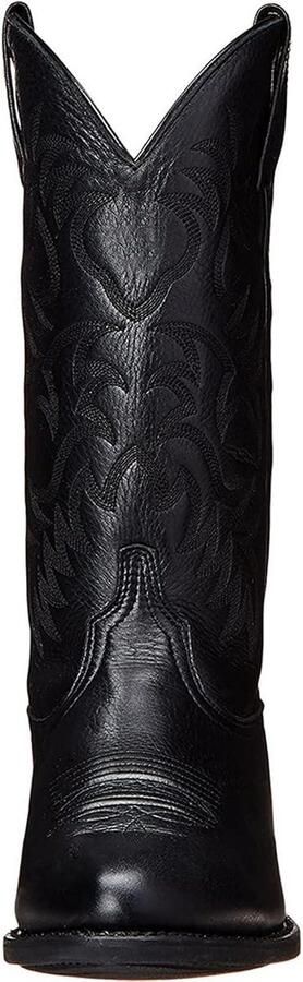 EGoods Vintage leren heren cowboylaarzen met geborduurde details puntige neus medium schacht en plateaulaarzen