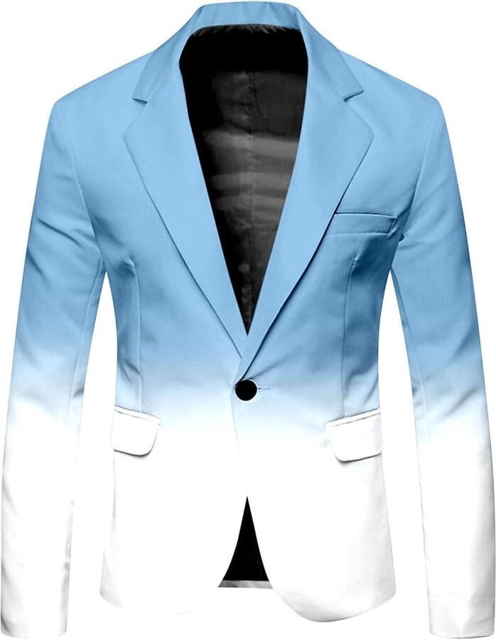 Eigentijdse jas met kleurverloop ideaal voor formele zakelijke evenementen en feesten met moderne slim fit en gestructureerde stof
