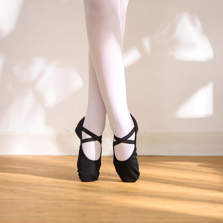 Elastische Balletschoenen met Gedeelde Leren Zool voor Kinderen en Volwassenen