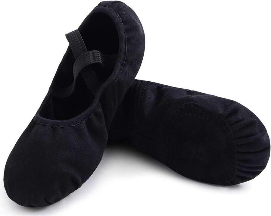 Elastische Balletschoenen met Gedeelde Leren Zool voor Kinderen en Volwassenen