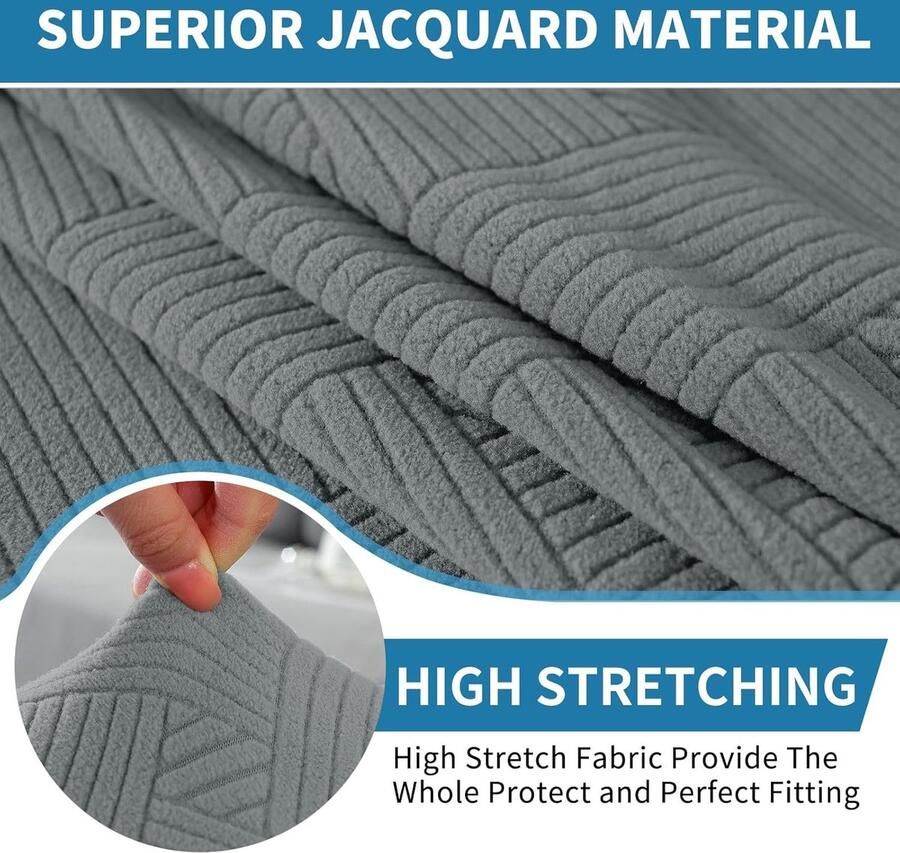 Elastische Sofa Stoelhoes Universele Sofa Kussenhoes Sofa Zitkussen Hoezen Hoes Voor Bankkussens Sofa Kussenhoezen Sofahoezen Meubelbeschermer Hond (2 Plaatsen Lichtgrijs)