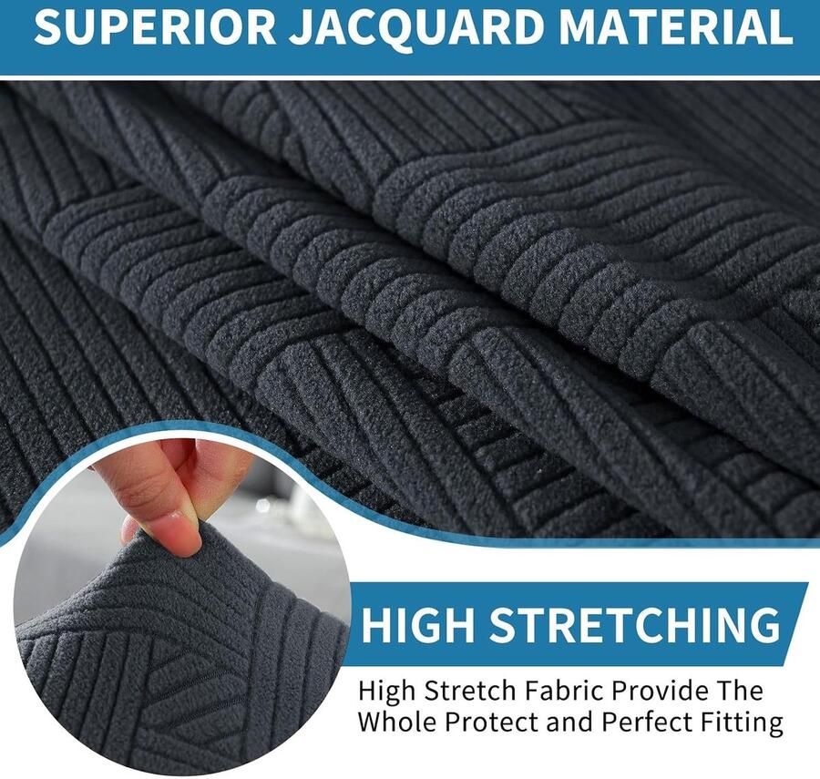 Elastische Sofa Stoelhoes Universele Sofa Kussenhoes Sofa Zitkussen Hoezen Hoes Voor Bankkussens Sofa Kussenhoezen Sofahoezen Meubelbeschermer Hond (Chaiselongue Grijs)