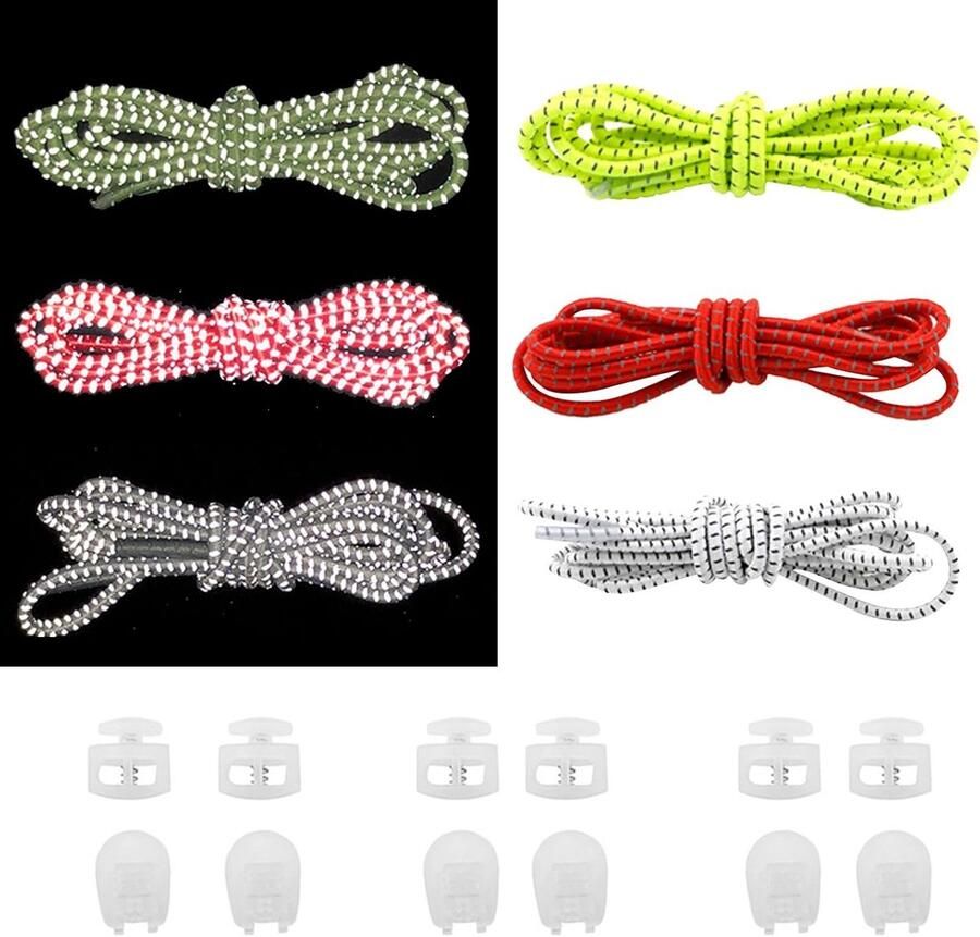 Elastische Sportschoenen met Luminous Laces Zelfblokkerende Veters voor Hardlopers Senioren en Kinderen Ideaal voor Dagelijks Gebruik - Foto 1