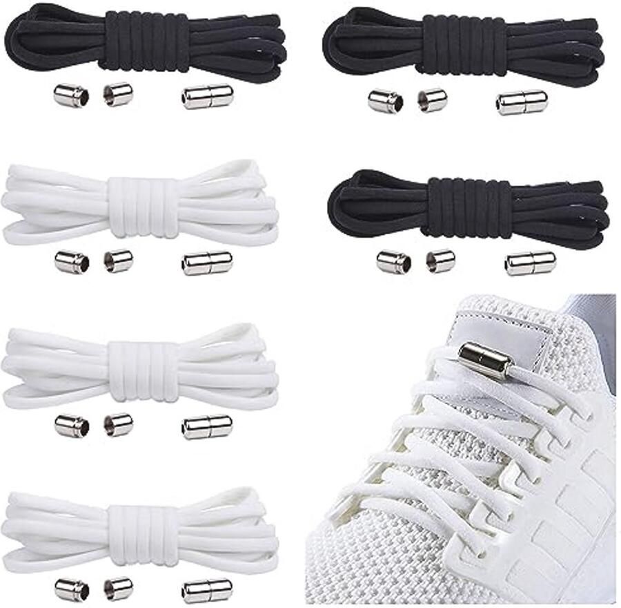 Elastische Veters met Metalen Capsule Verstelbare Schoenveters voor Sneakers en Sportschoenen