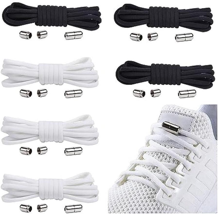 Elastische Veters met Metalen Capsule Verstelbare Schoenveters voor Sneakers en Sportschoenen