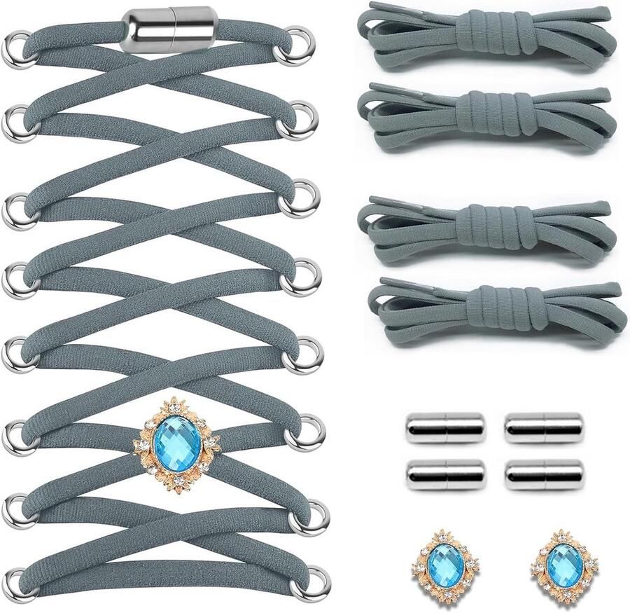 Elastische Veters met Metalen Sluitingen voor Sneakers en Werkschoenen