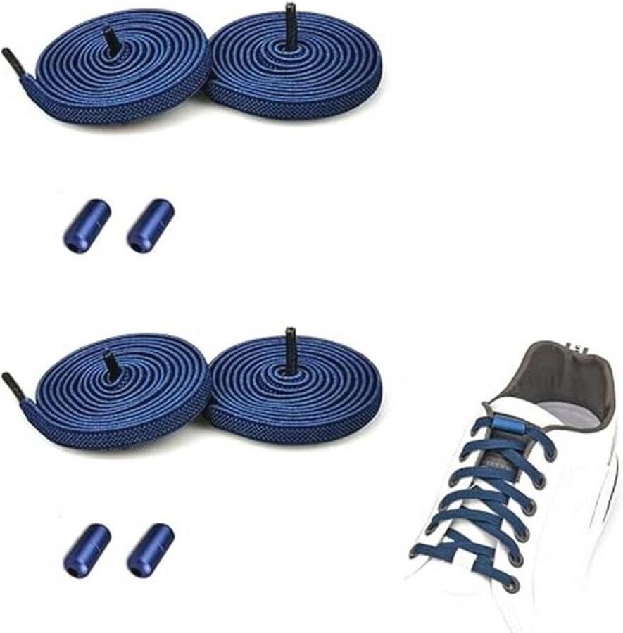 Elastische Veters zonder Strikken met Verstelbare Capsules voor Sneakers en Werkschoenen