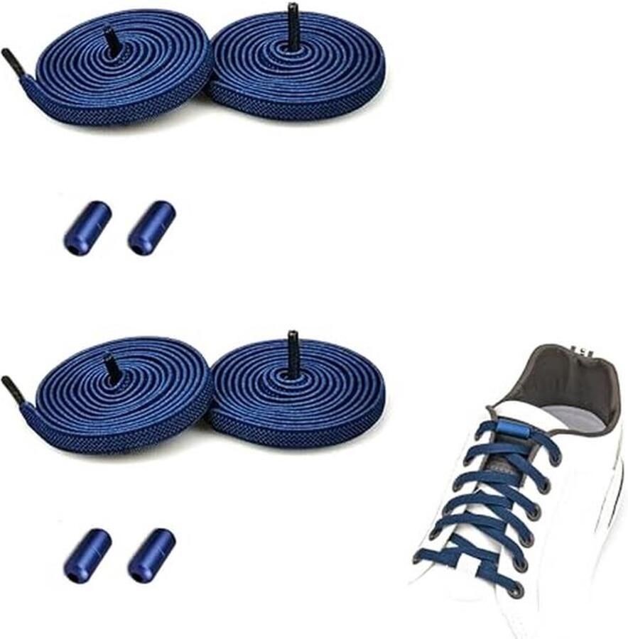 Elastische Veters zonder Strikken met Verstelbare Capsules voor Sneakers en Werkschoenen