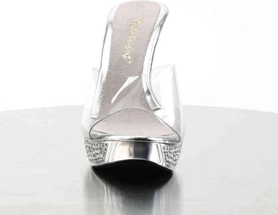 Merkloos Sans marque Muiltjes met hak 36 Shoes ELEGANT 401 Transparant Zilverkleurig