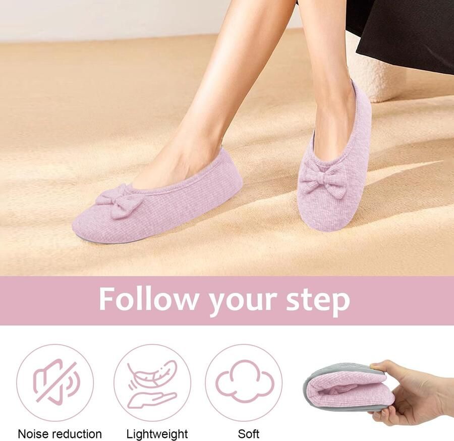 Elegante Ballerina Slippers voor Dames met Geheugenfoam en Schattige Strik voor Comfort en Stijl