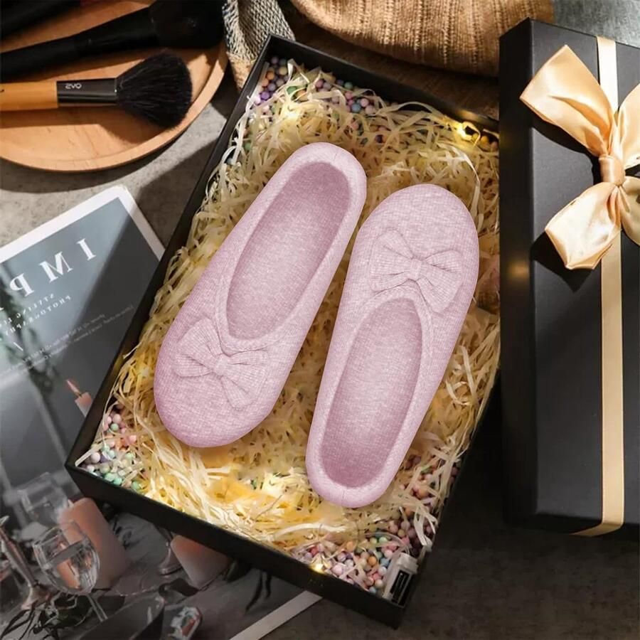 Elegante Ballerina Slippers voor Dames met Memory Foam en Schattige Strik voor Comfort en Stijl