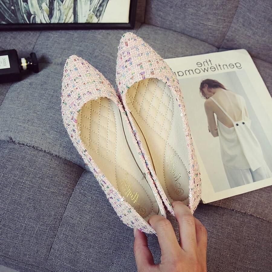 Elegante Dames Ballerina's in Roze Slip-On Dress Pumps voor Comfort en Stijl