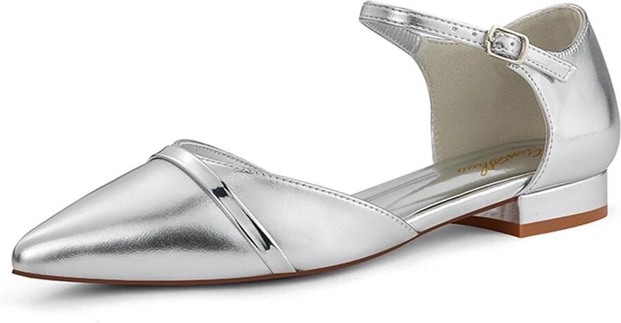 Elegante Dames Ballerina's met Puntige Neus en Verstelbare Riem