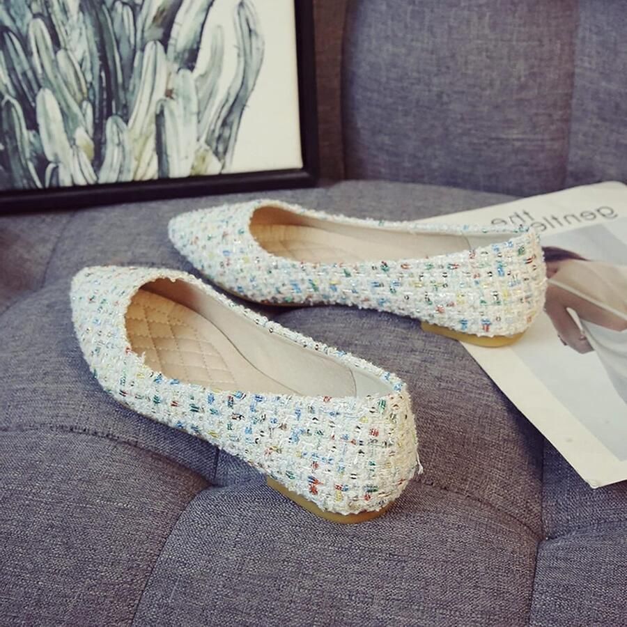 Elegante Dames Ballerina's Slip-on Pumps voor Feestelijke Gelegenheden EU Wit