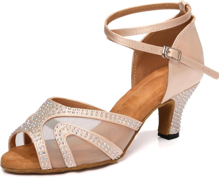 Elegante Dames Dansschoenen voor Latijns Salsa en Tango met Strass