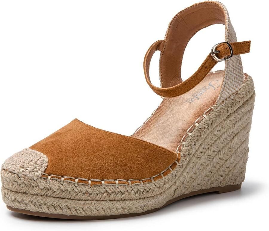 Elegante Dames Espadrilles met Sleehak en Gespsluiting Zomerschoen