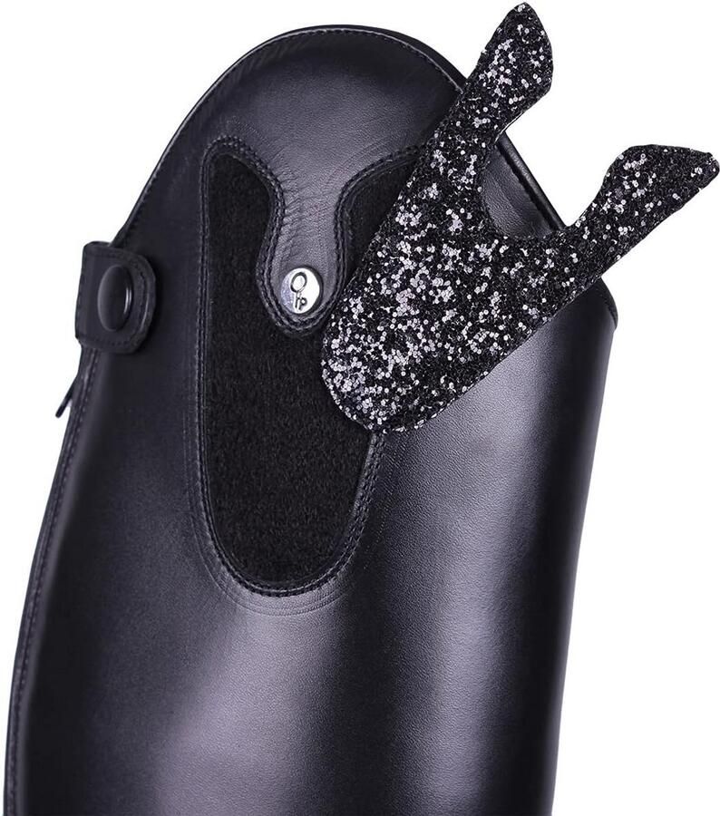 Elegante Dames Rijlaarzen van Leer met Verwisselbare Glitter Band en Ritssluiting