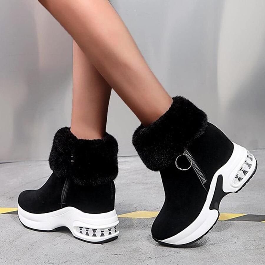 Elegante dames winterlaarzen voor koude dagen warme enkellaarsjes comfortabele sneeuwboots en trendy platform schoenen