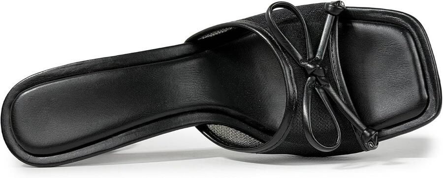 Elegante damessandalen met hak van zomer open teen met strik chique vierkante teen mesh damesschoenen ShopVlot