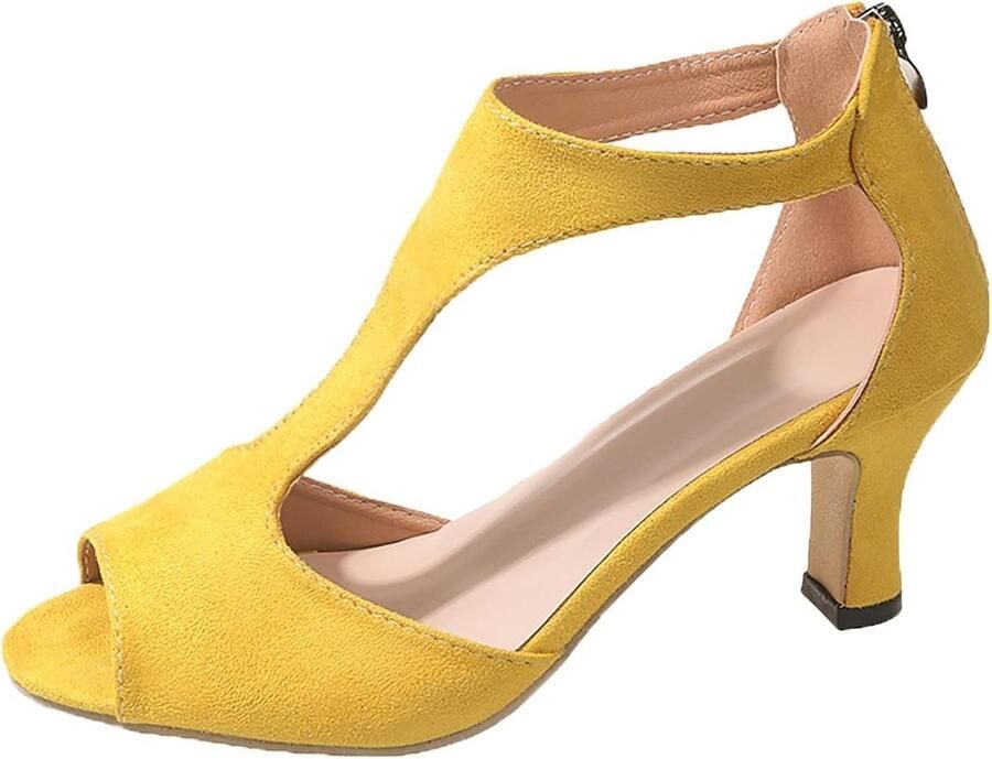 Elegante en Comfortabele Zomer Sandalen Dames met Hak en Brede Pasvorm