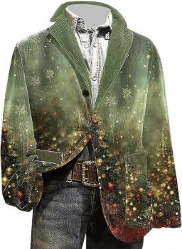 Elegante feestjas van bedrukt corduroy ideaal voor avonden. Uniek design comfortabele pasvorm perfect voor feesten en vergaderingen. Elegante winteroutfit