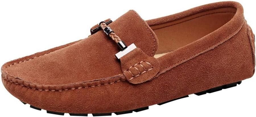Elegante Heren Instapschoenen Suède Loafers met Gesp voor Rijden en Casual Gebruik