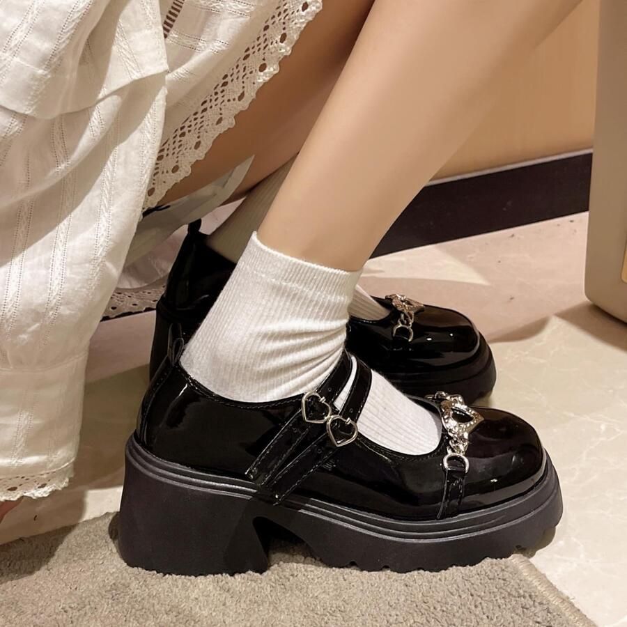 Elegante Mary Jane Hakken met Strik en Kanten voor Cosplay en Kawaii Stijl Comfortabele Wedge Boots met Blokhak voor Dames
