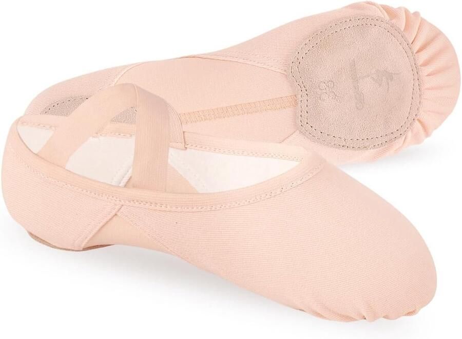 Elegante meisjesballetschoenen elastische dansschoenen met splitzool voor peuters en kinderen roze