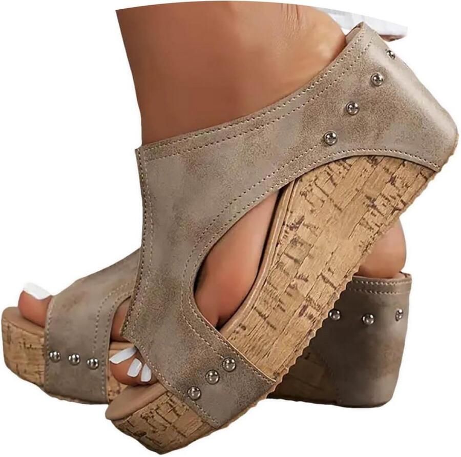 Elegante Plateau Pantoletten Dames Leren Comfortabele Zomersandalen