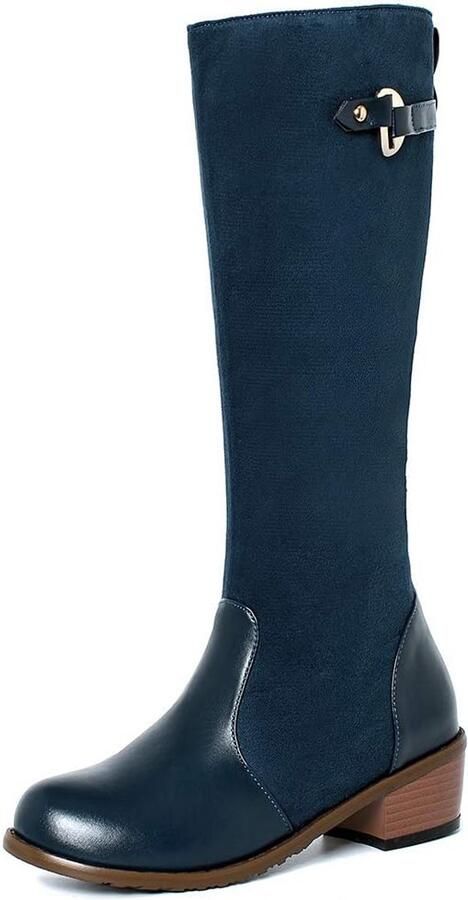 Elegante Platte Dames Laarzen Hoge Schacht Comfortabele Lange Laarzen