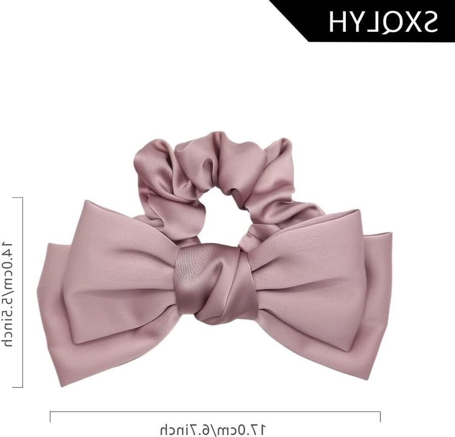 Elegante Satijnen Haarstrikken met Grote Strik Scrunchies en Elastische Ponytail Houder voor Vrouwen Haaraccessoires voor Ballerina's en Speciale Gelegenheden