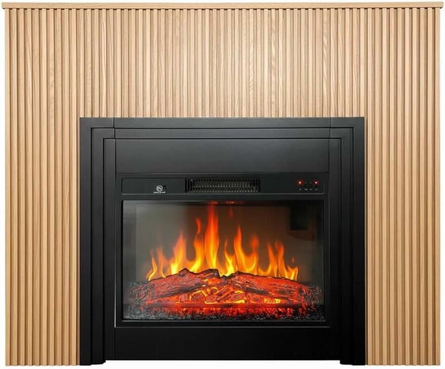 Elektrische open haard met led Ambra vlameffect 119 x 25 x verwarming 2000 W elektronische thermostaat afstandsbediening ontworpen