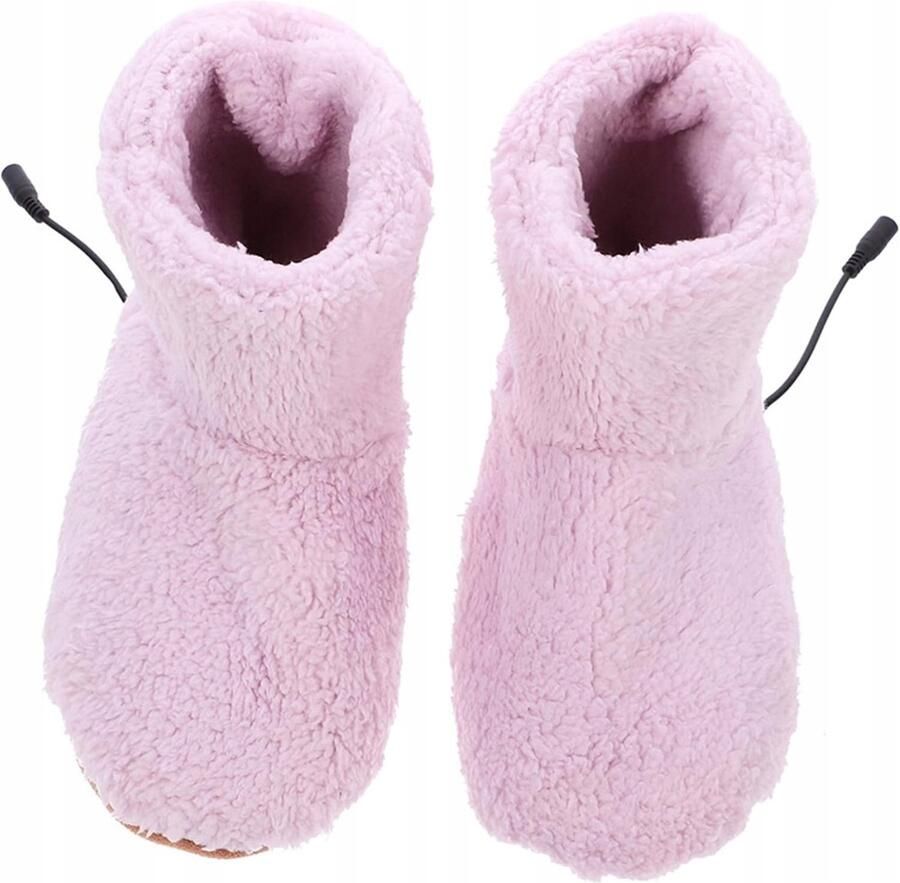 Draadloze Elektrische Verwarming Pantoffels USB Oplaadbaar Roze