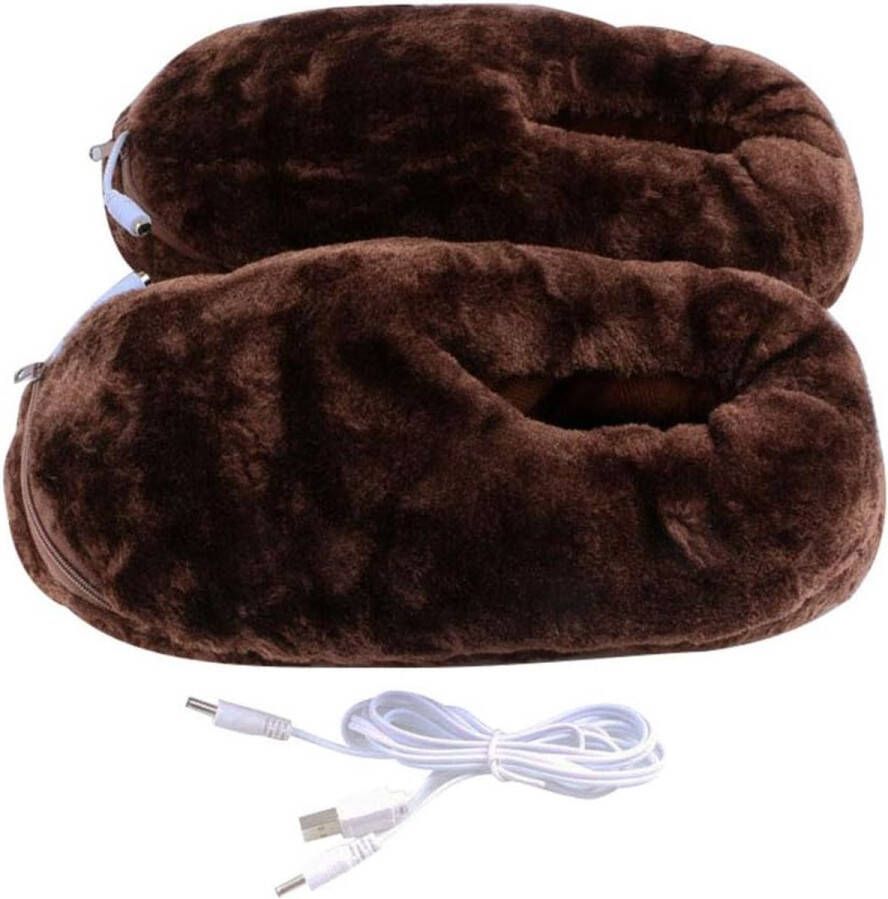 Elektrische verwarmde schoenen voor winter antislip pantoffels voor thuiskantoor