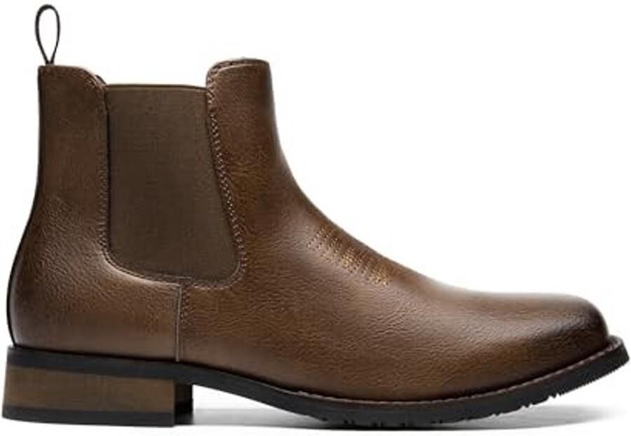 Chelsea Boots voor Heren Enkellaarsjes met Rubber Zool Bruin