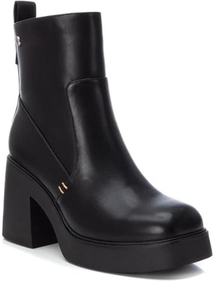 Elzusha Dames Boots met Ritssluiting en Platform in Zwart