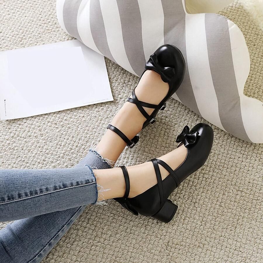 Dames Mary Jane Pumps met Angular Heels - Foto 1