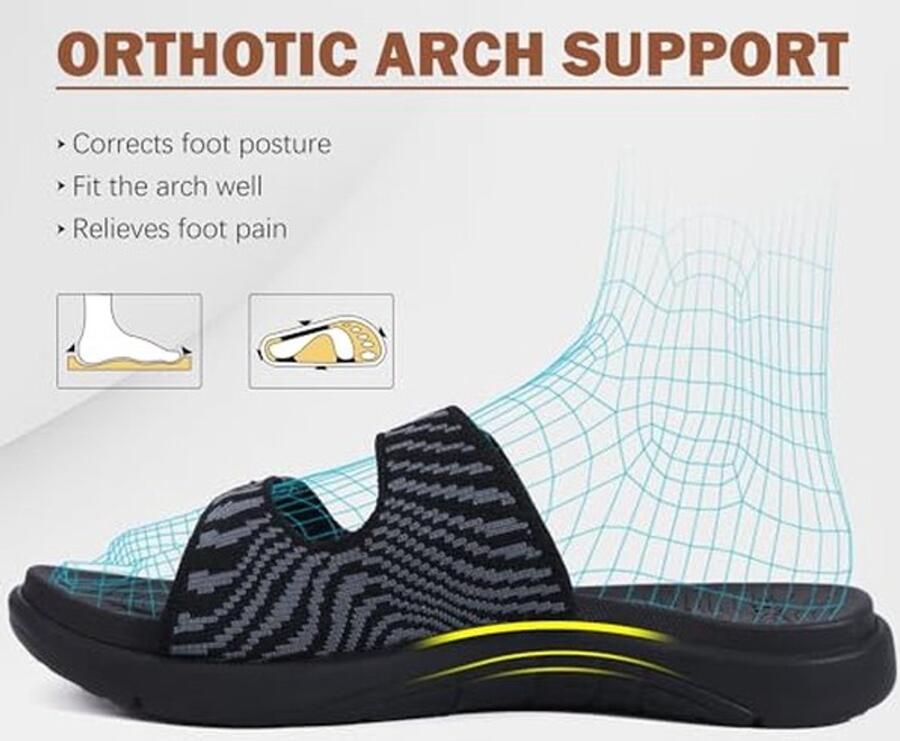 Elzusha Dames Orthopedische Sandalen Ergonomisch En Comfortabel Zwart